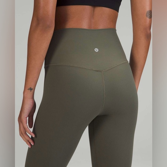 lululemon athletica Pants - Lululemon Align Ribbed High-Rise
Pant 25" Army Green Size 4